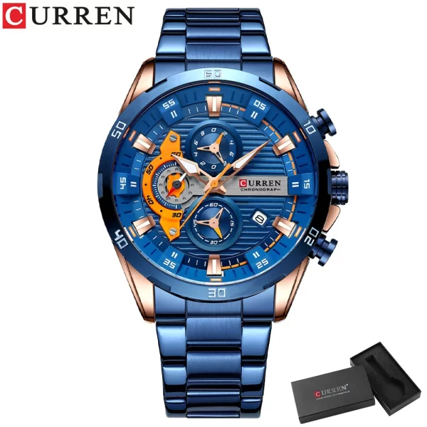 CURREN Stainless Steel Watches for Mens Creative Fashion Luminous Dial with Chronograph Clock Male Casual Wristwatches - Image 9