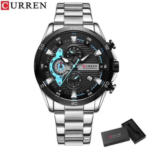 CURREN Stainless Steel Watches for Mens Creative Fashion Luminous Dial with Chronograph Clock Male Casual Wristwatches - Image 7