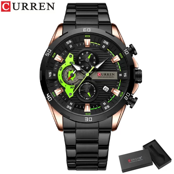 CURREN Stainless Steel Watches for Mens Creative Fashion Luminous Dial with Chronograph Clock Male Casual Wristwatches - Image 8