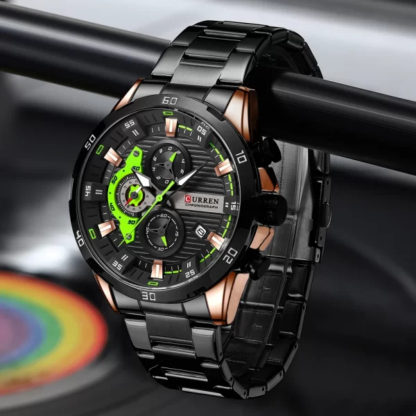 CURREN Stainless Steel Watches for Mens Creative Fashion Luminous Dial with Chronograph Clock Male Casual Wristwatches - Image 3