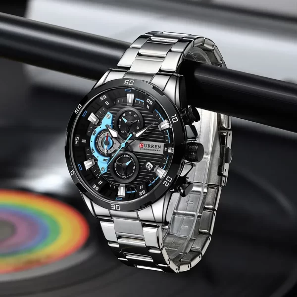 CURREN Stainless Steel Watches for Mens Creative Fashion Luminous Dial with Chronograph Clock Male Casual Wristwatches - Image 4