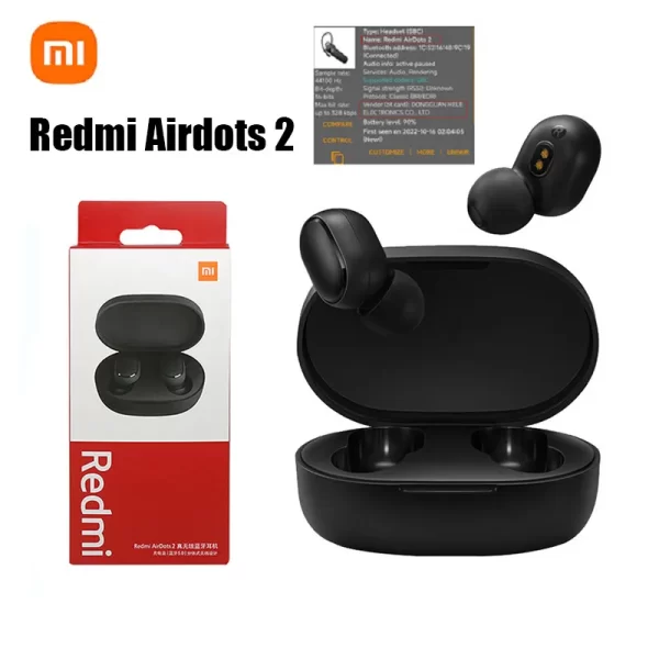 Xiaomi Redmi Airdots 2 Bluetooth Earphones Sport Music Gaming Outdoor Mini Wireless Headset with Mic Headphones In Ear Earbuds