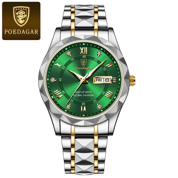 POEDAGAR Top Brand Luxury Man Wristwatch Waterproof Luminous Date Week Men Watches Stainless Steel Quartz Men's Watch Male reloj - Image 12