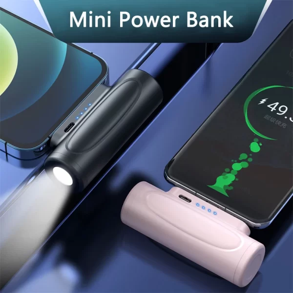 5000mAh Mini Power Bank with LED Light - Image 4