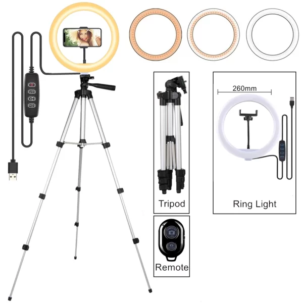 Selfie Ring Lamp Led Ring Light Selfie With Tripod Ring For Selfie Phone Video Photography Lighting For Youtube Phone Holder - Image 8