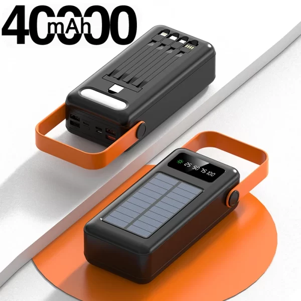 Solar Power Bank 50000mAh Built in Cable Portable Charger External Battery Pack Powerbank 50000 For iPhone Xiaomi Samsung Huawei - Image 11