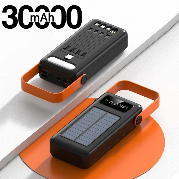 Solar Power Bank 50000mAh Built in Cable Portable Charger External Battery Pack Powerbank 50000 For iPhone Xiaomi Samsung Huawei - Image 7