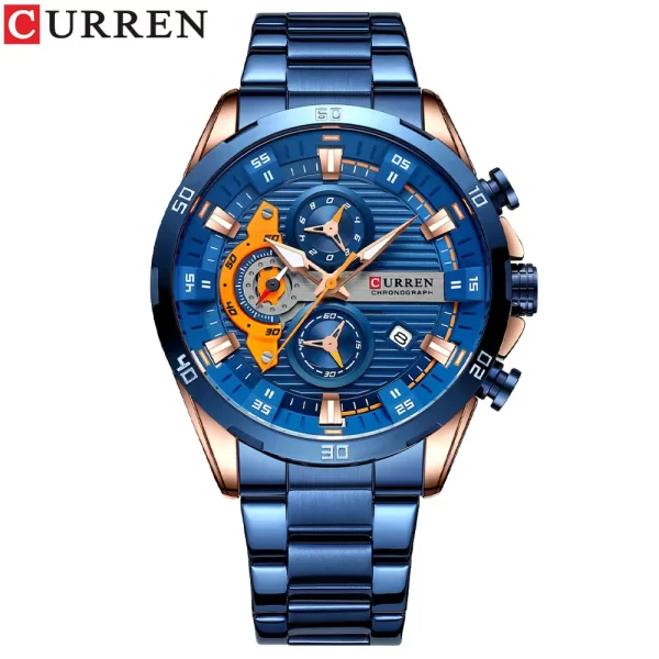 CURREN Stainless Steel Watches for Mens Creative Fashion Luminous Dial with Chronograph Clock Male Casual Wristwatches - Image 12