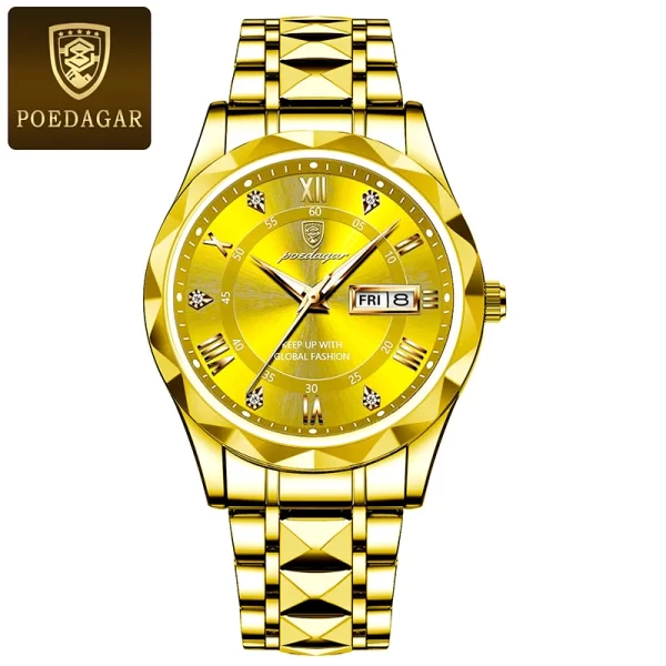 POEDAGAR Top Brand Luxury Man Wristwatch Waterproof Luminous Date Week Men Watches Stainless Steel Quartz Men's Watch Male reloj - Image 14