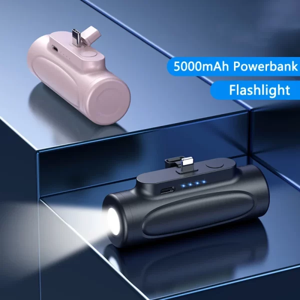 5000mAh Mini Power Bank with LED Light - Image 2