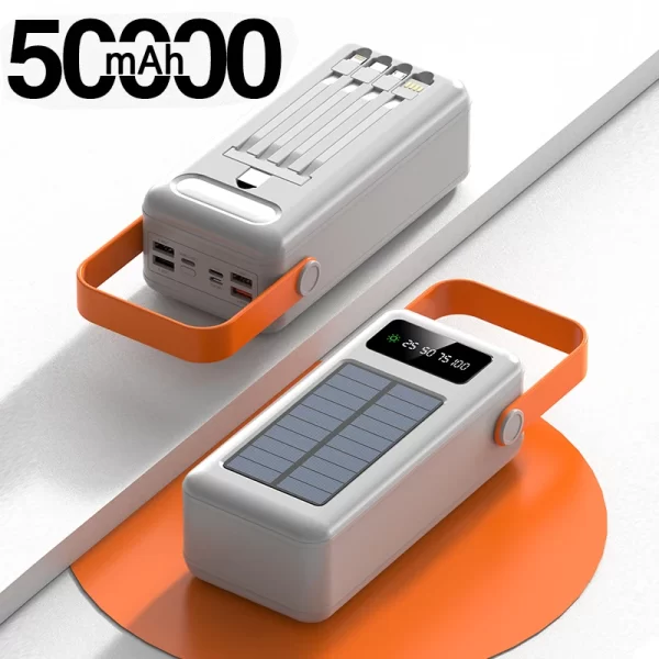 Solar Power Bank 50000mAh Built in Cable Portable Charger External Battery Pack Powerbank 50000 For iPhone Xiaomi Samsung Huawei - Image 10